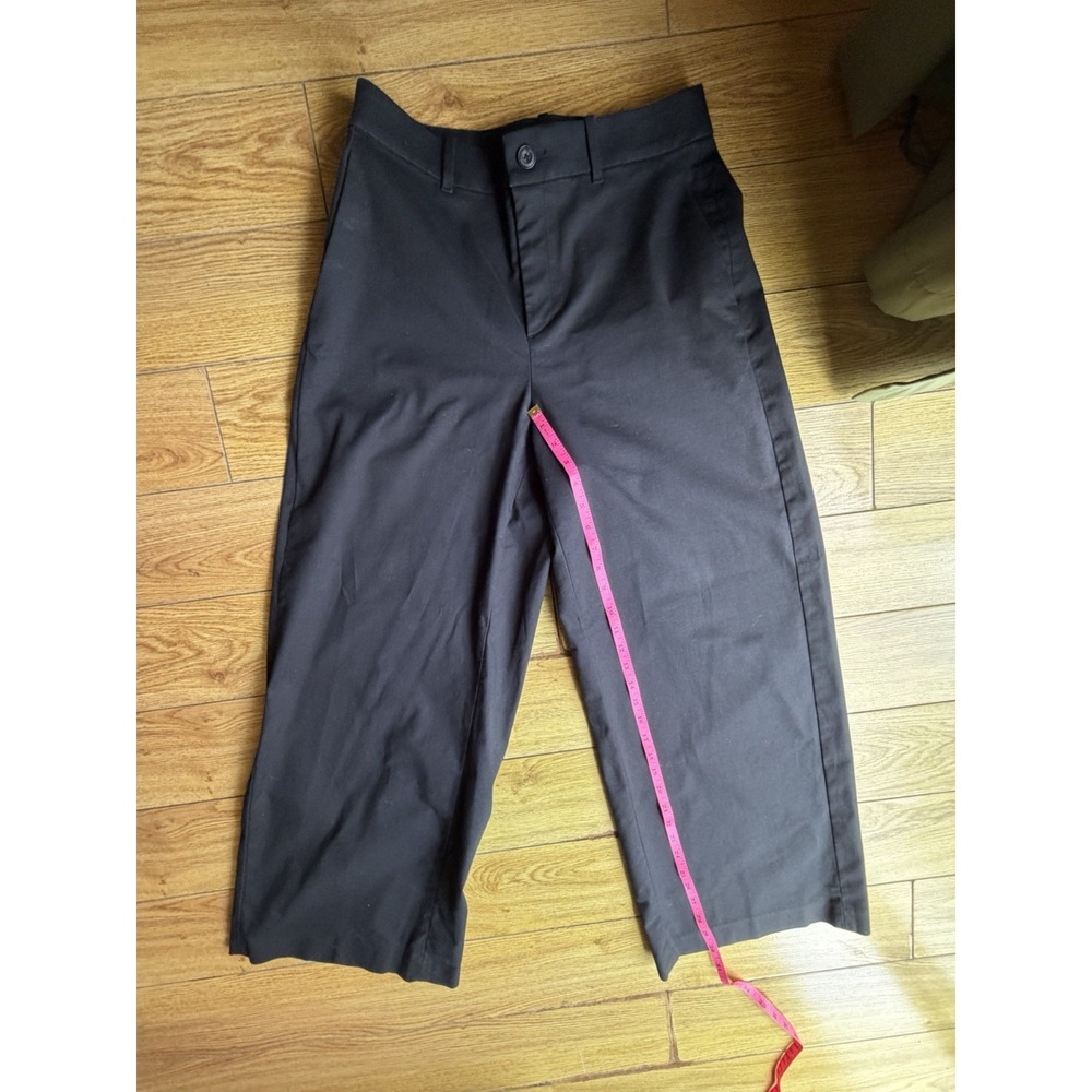 UNIQLO Wide Leg Dress Pants Black M Size 8 High Waisted Trouser Pockets 28–29 in - Picture 7 of 14